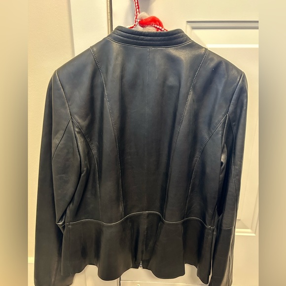 COPY - Talbots-BNWT-blk leather lamb skin jacket-size 8. - Picture 3 of 7
